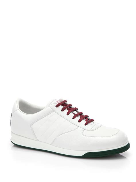 gucci men's white 1984 leather anniversary sneakers|1984 anniversary gucci classic sneakers.